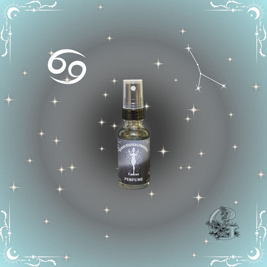 Cancer Zodiac Perfume – soft, comforting fragrance with delicate silver-gray tones for emotional peace.