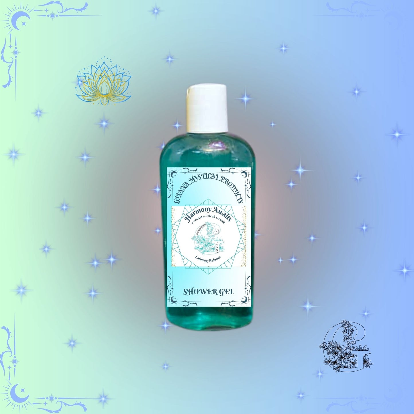 Harmony Awaits Shower Gel – calming aromatic cleanser crafted for peace, balance, and soft relaxation.