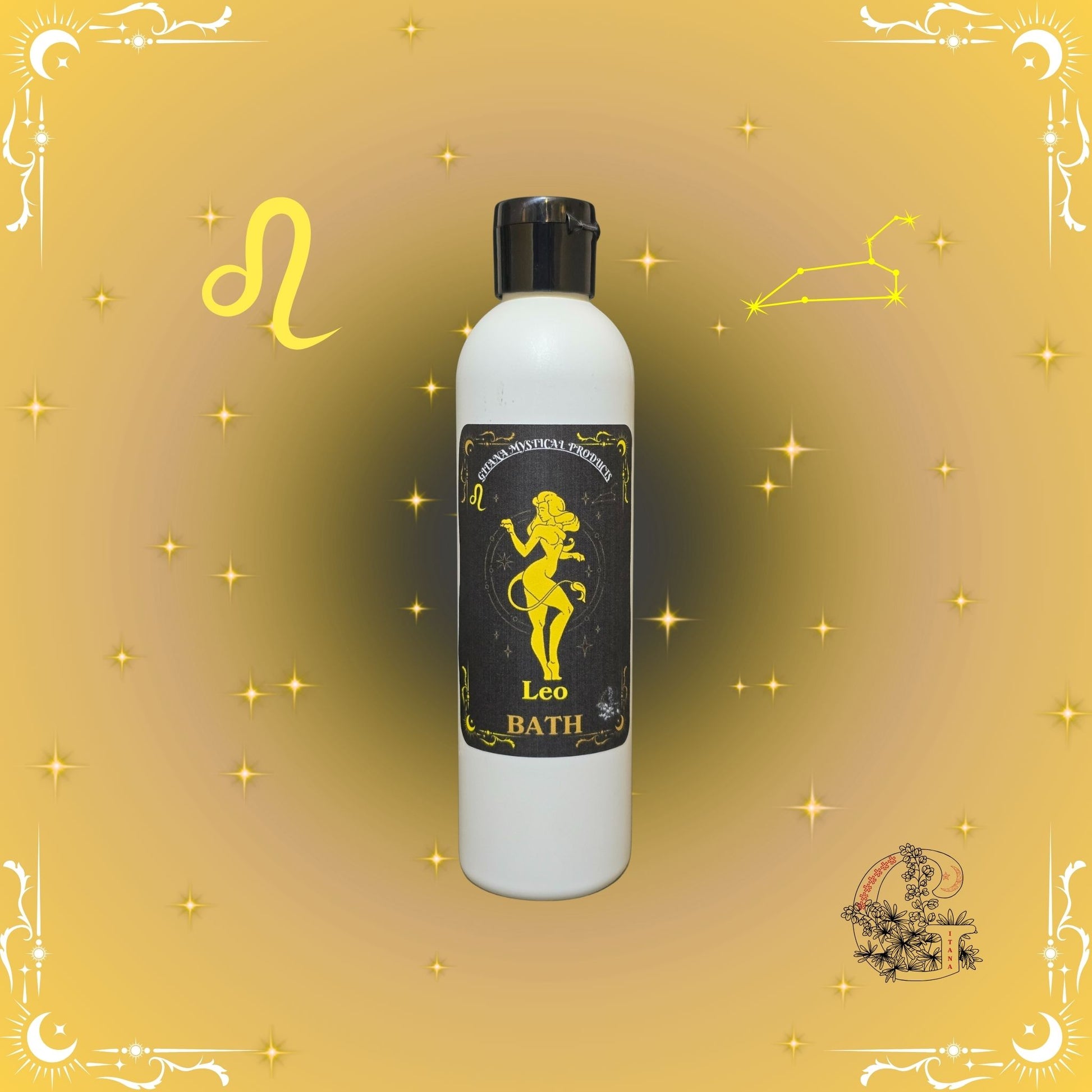 Leo Zodiac Aromatic Bath Soak – confident and radiant handcrafted soak with golden tones and warm glow.