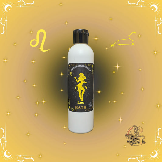 Leo Zodiac Aromatic Bath Soak – confident and radiant handcrafted soak with golden tones and warm glow.