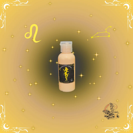 Leo Zodiac Lotion – radiant, confident lotion with warm golden tones for a luminous finish.