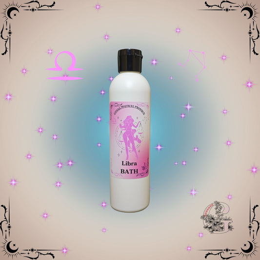 Libra Zodiac Aromatic Bath Soak – harmonious and elegant handcrafted soak in pink and beige balanced tones.
