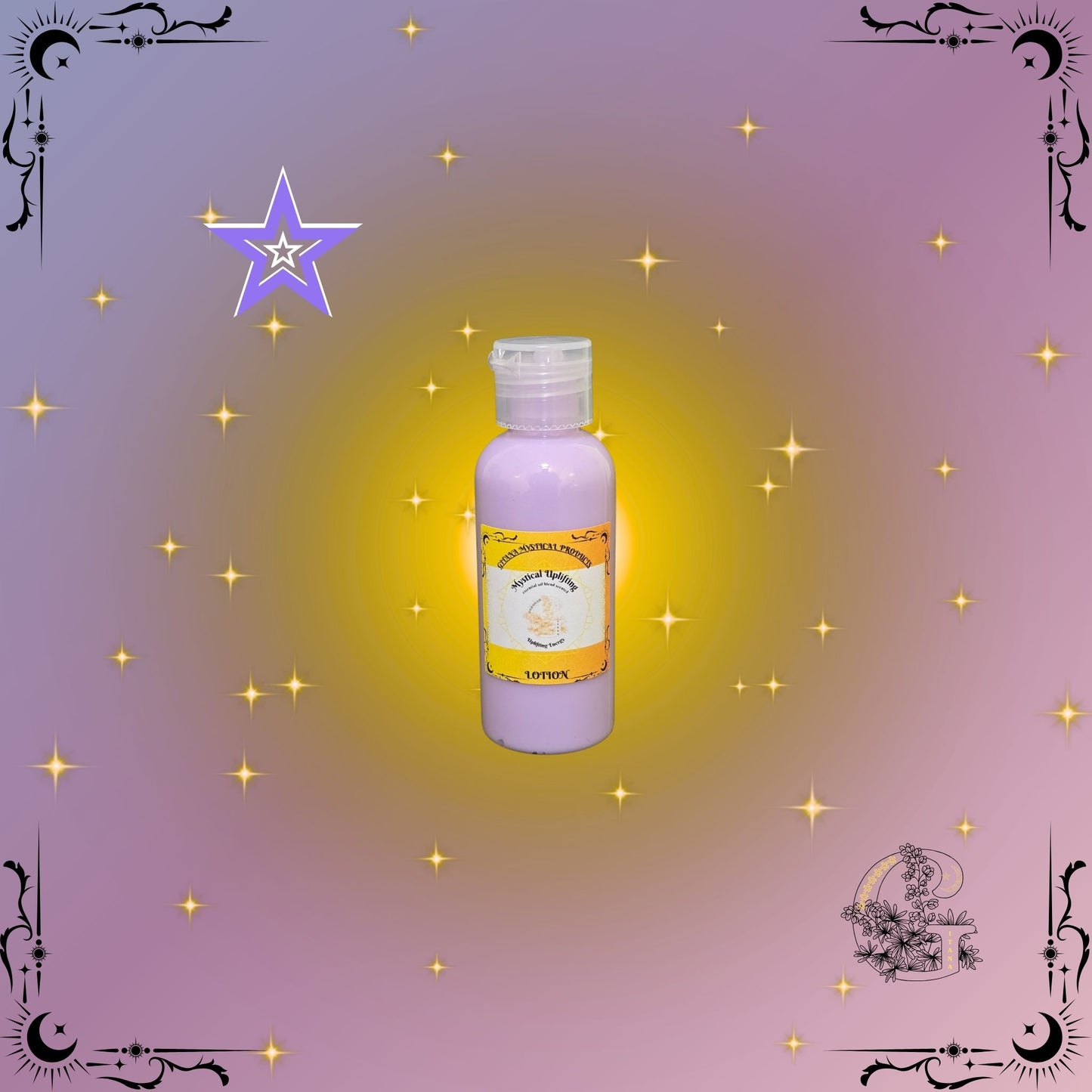 Mystical Uplifting Lotion – bright, energizing moisturizer crafted to inspire clarity and positivity.