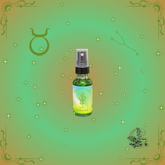 Taurus Zodiac Perfume – soothing and grounding fragrance with gentle, earthy tones promoting calm and balance.