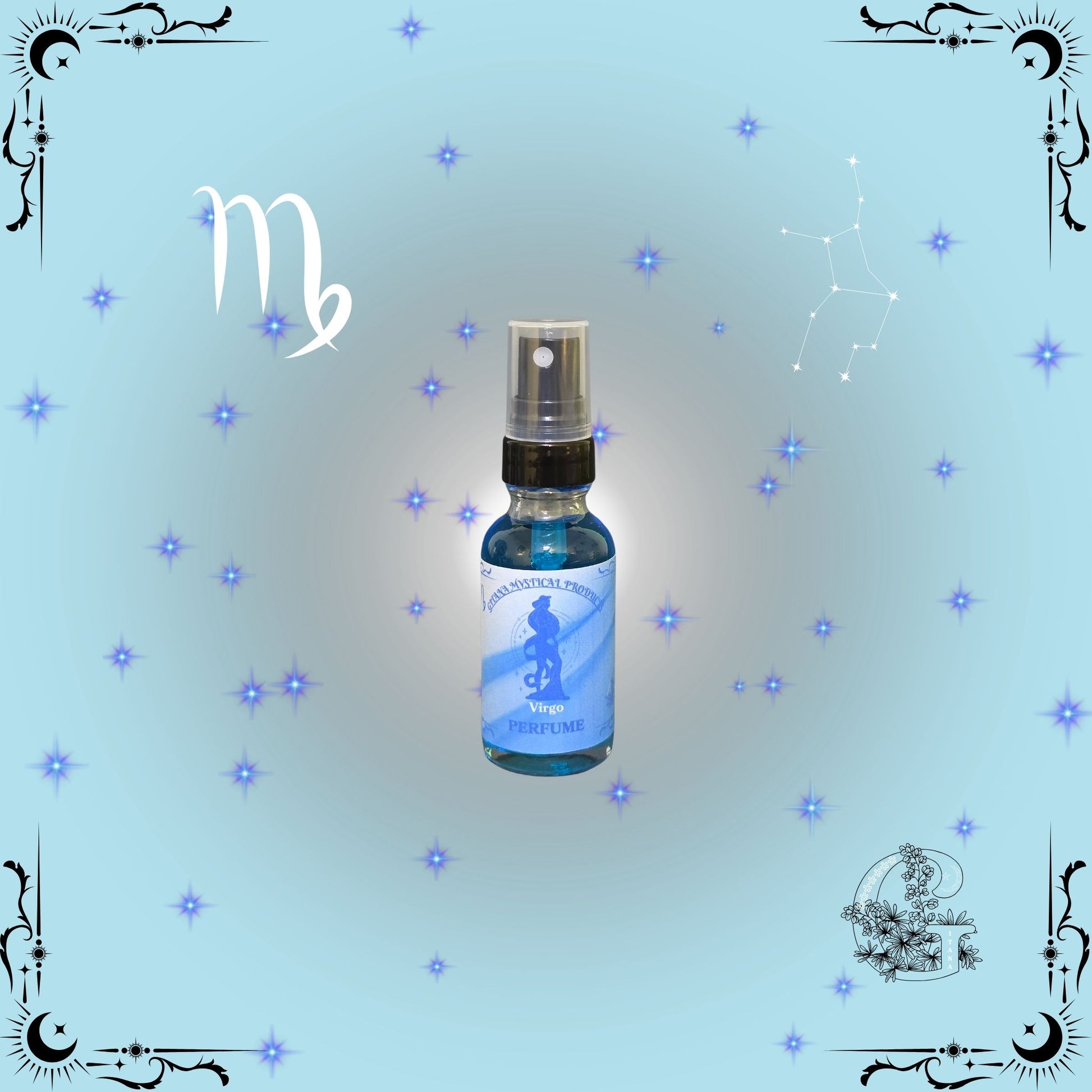 Virgo Zodiac Perfume – refined and balanced fragrance with fresh, clean tones for clarity and poise.