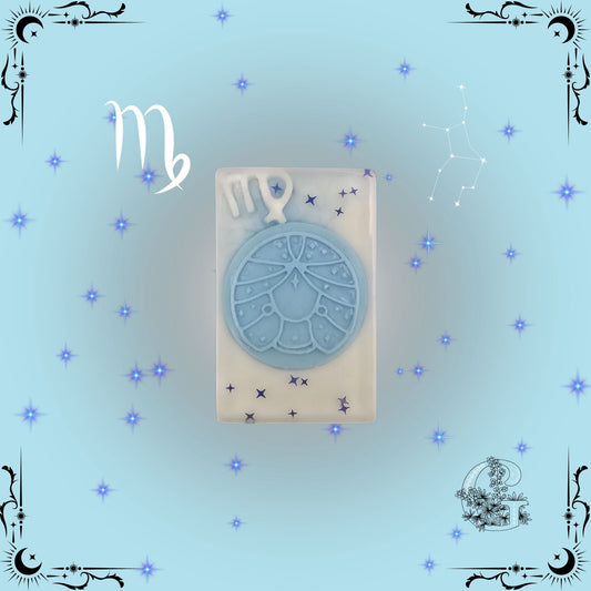 Virgo Zodiac Soap – refined, clean handcrafted soap in soft blue tones for balance and clarity.