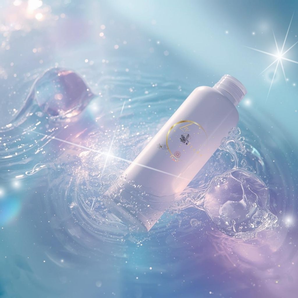 Baths Wash Collection cover by Gitana Mystical Products – cosmic artwork with a mystical bath bottle in radiant light.