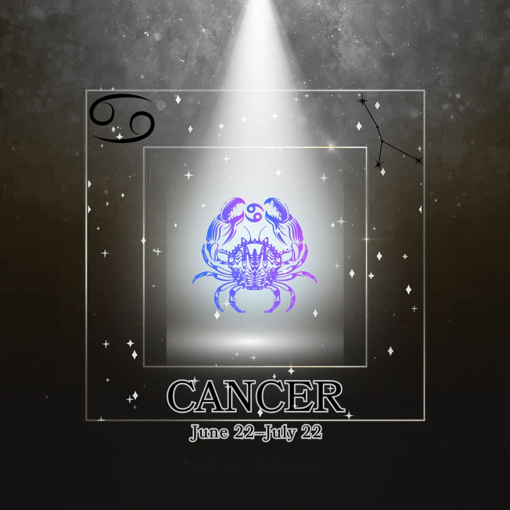 Cancer zodiac sign with constellation design – nurturing and calming cover for the Cancer Collection by Gitana Mystical Products.