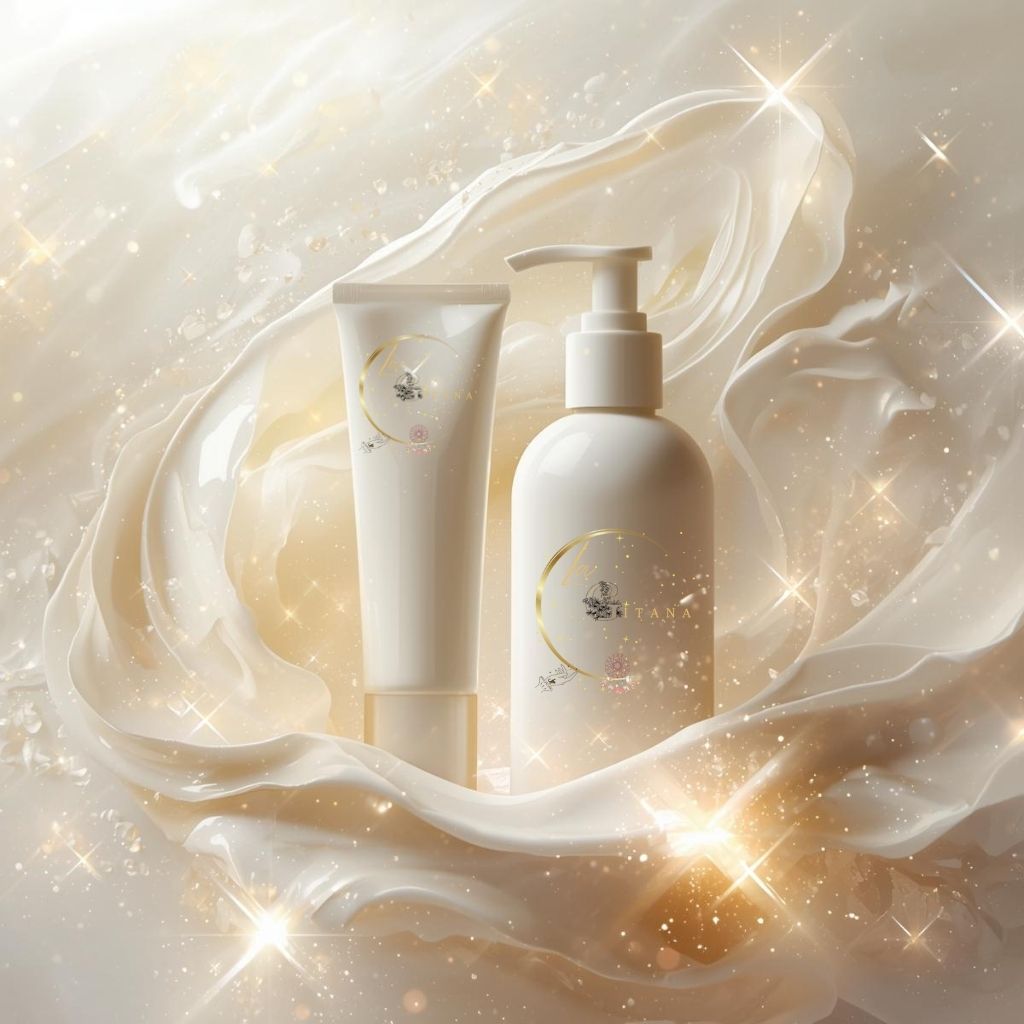 Lotion Collection cover by Gitana Mystical Products – elegant lotion bottles in a flowing golden mystical design.