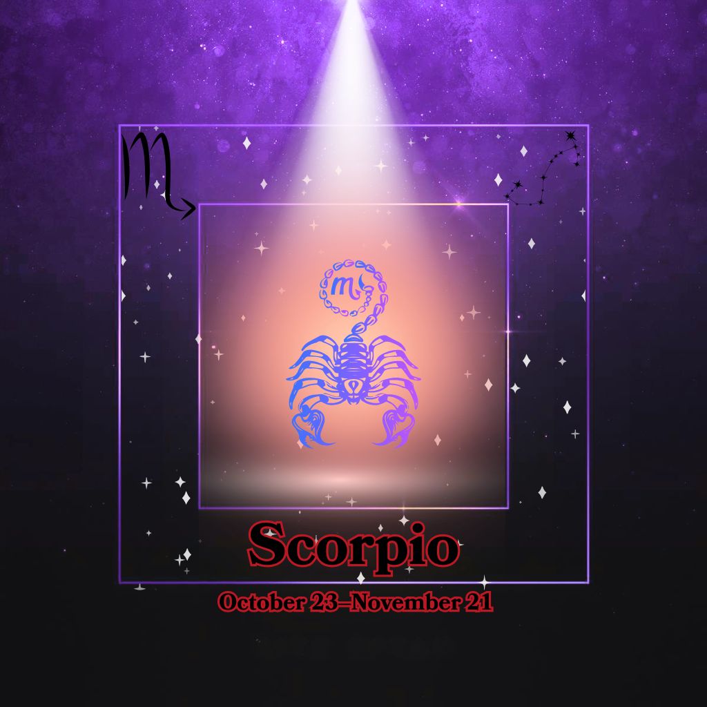Scorpio zodiac sign with constellation design – mysterious and magnetic cover for the Scorpio Collection by Gitana Mystical Products.