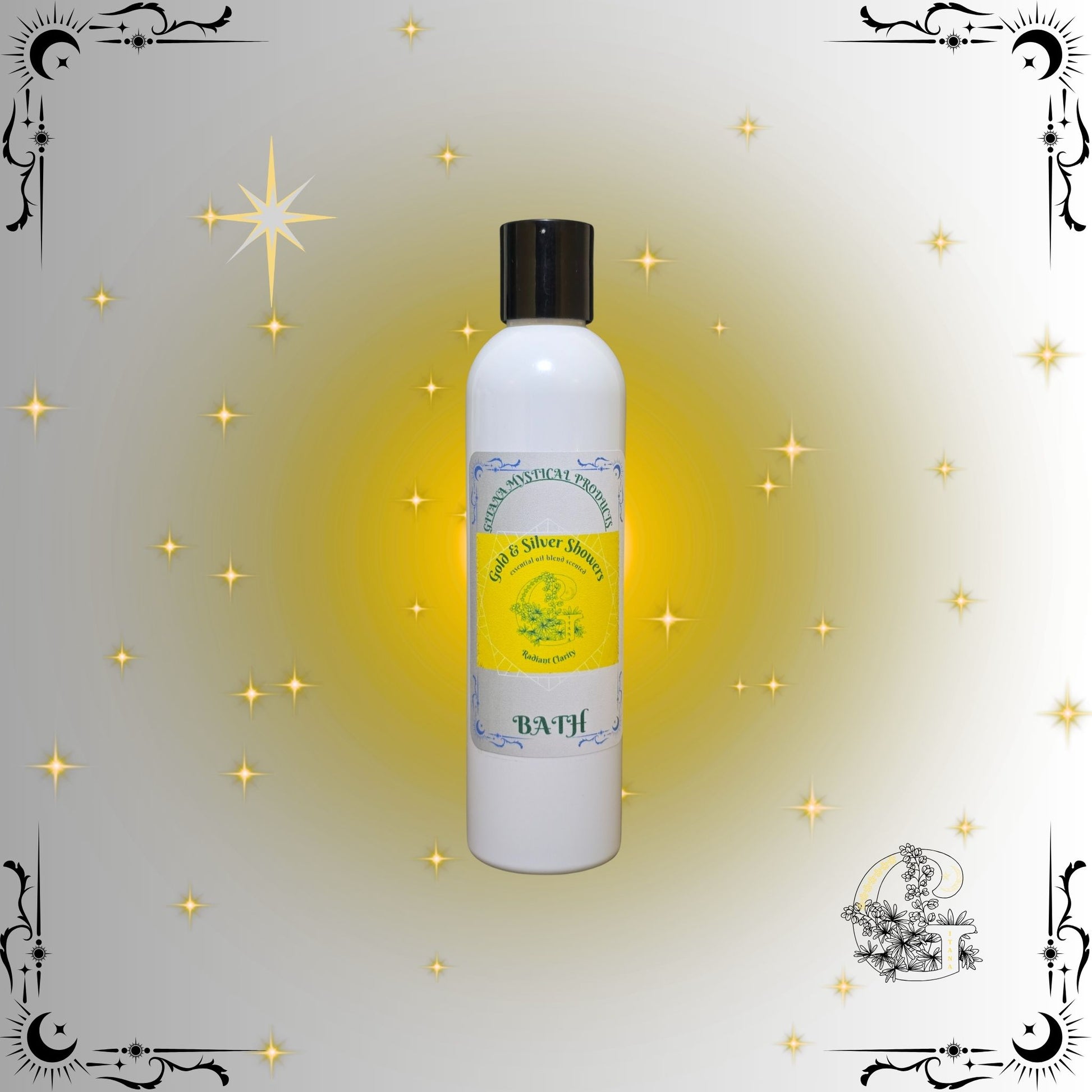 Gold & Silver Aromatic Bath Soak – radiant handcrafted soak with gold and silver tones symbolizing balance and renewal.