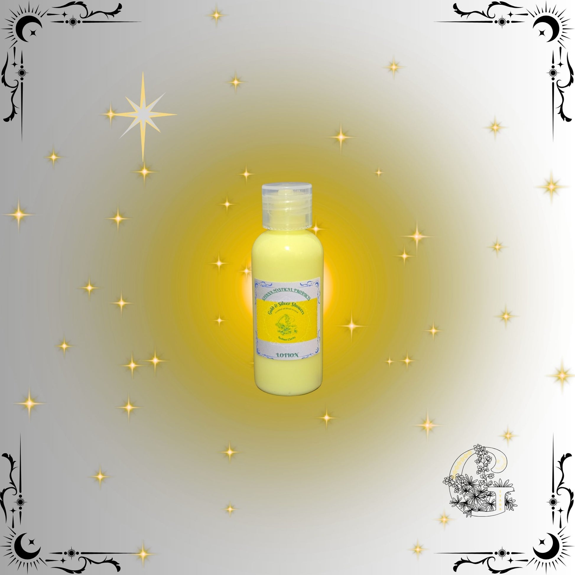 Gold & Silver Lotion – radiant, smooth moisturizer blending golden warmth and silver brightness for harmony.