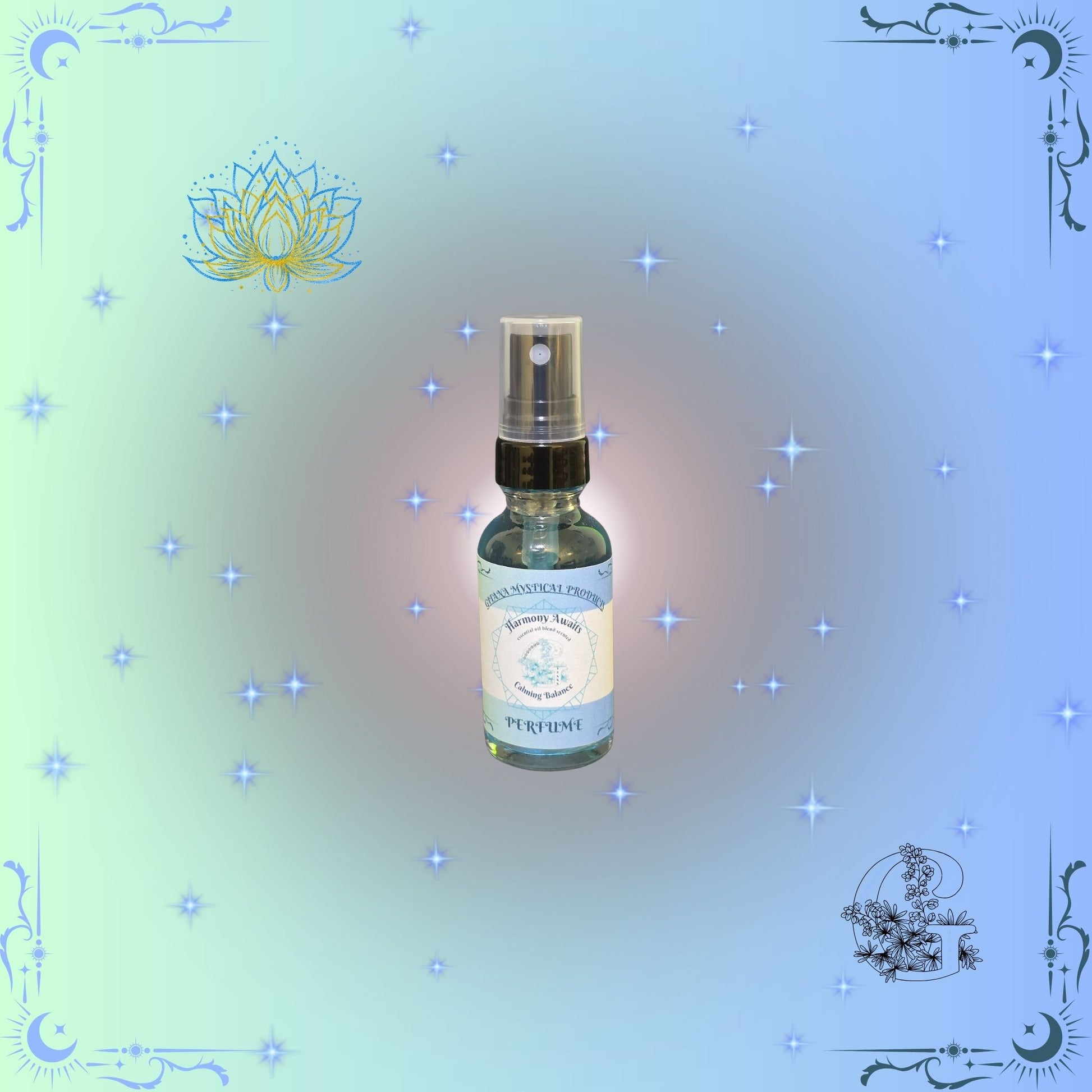 Harmony Awaits Perfume – soft, calming fragrance crafted to evoke balance, serenity, and peaceful energy.