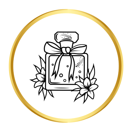 Perfume bottle with ribbon and flowers — original scents