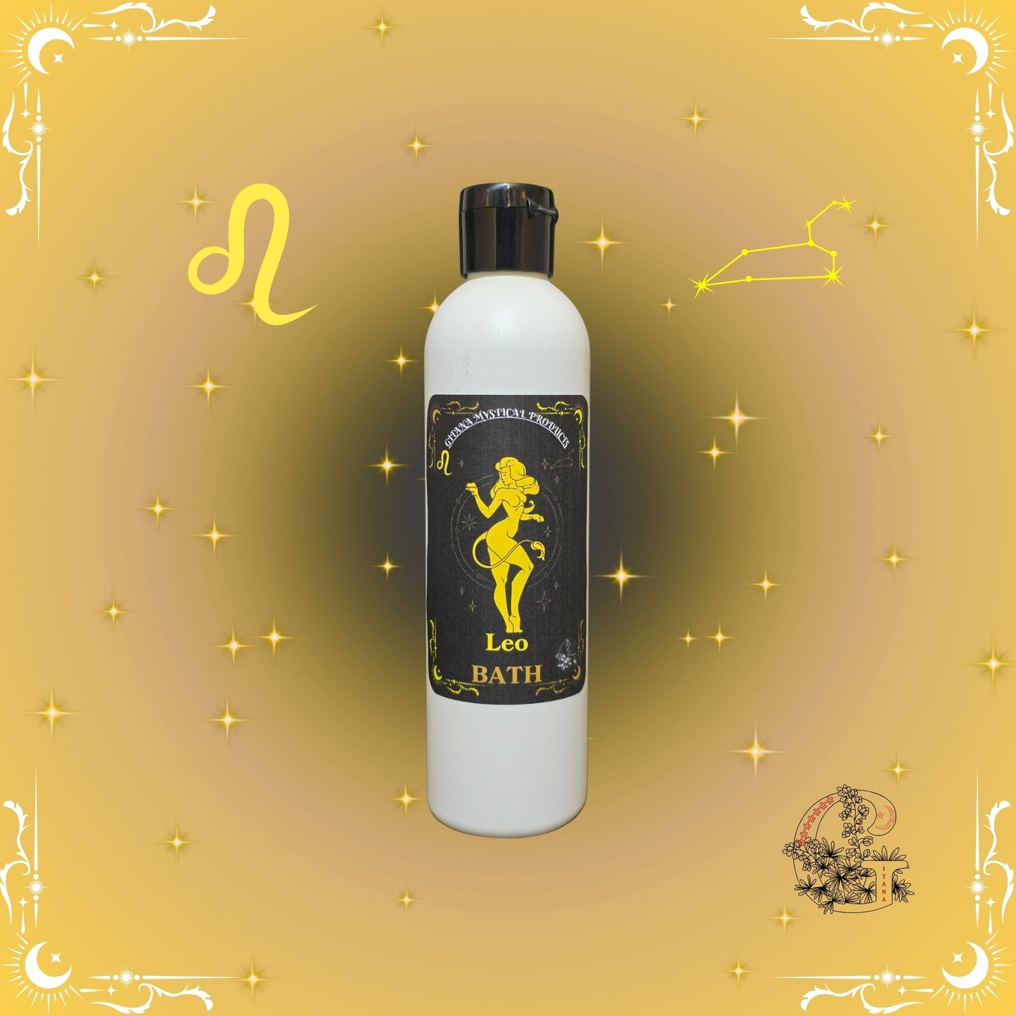 Leo Zodiac Aromatic Bath Soak – confident and radiant handcrafted soak with golden tones and warm glow.