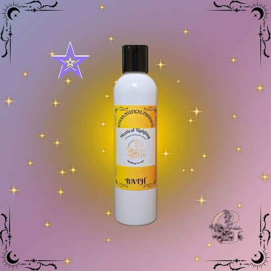 Mystical Uplifting Aromatic Bath Soak – bright and refreshing handcrafted soak created to inspire clarity and positivity.