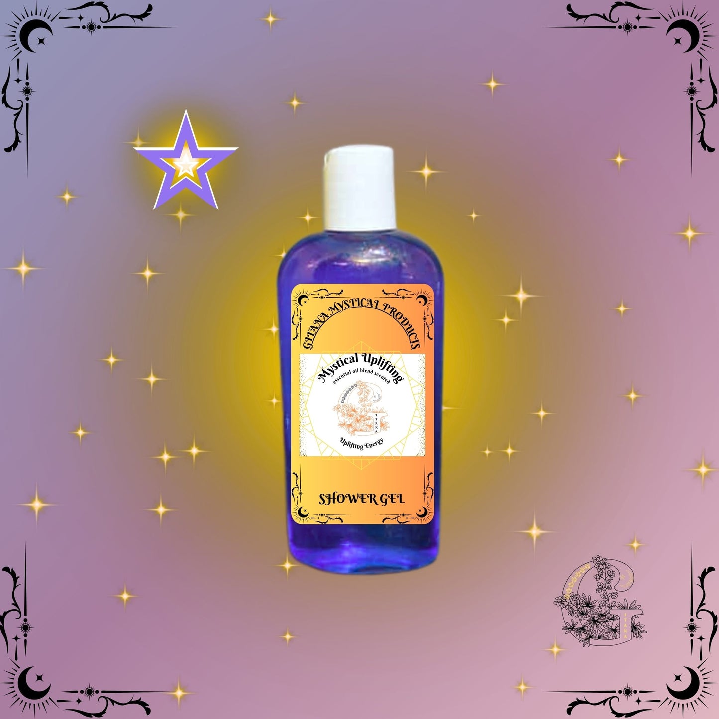 Mystical Uplifting Shower Gel – bright and refreshing cleanser designed to inspire clarity and positivity.