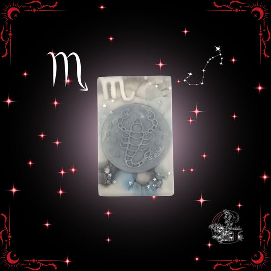 Scorpio Zodiac Soap – deep, mysterious handcrafted soap in dark crimson tones for intensity and allure.