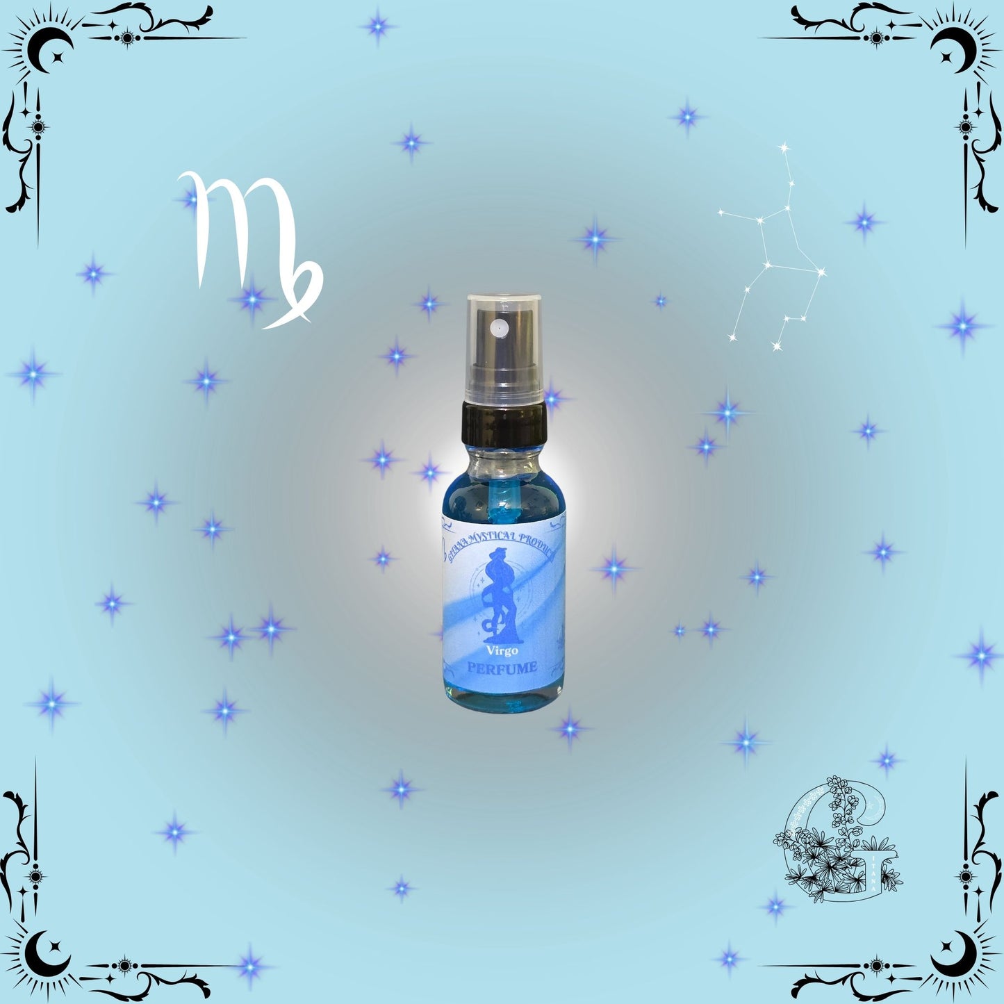 Virgo Zodiac Perfume – refined and balanced fragrance with fresh, clean tones for clarity and poise.